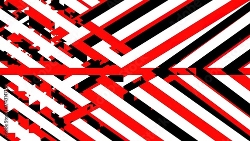 Dynamic Red and Black Striped Abstract Background.