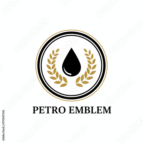 petroleum circle lurel wreath energy industry fuel crude gasoline oil 