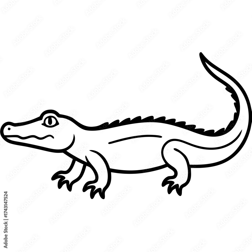 Obraz premium vector illustration of a crocodile