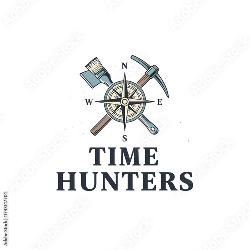 compass digging tool brush  adventure archaeological heritage 