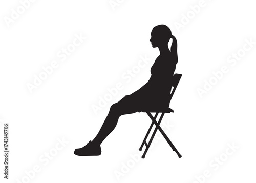 Vector art of woman silhouette sitting on a chair