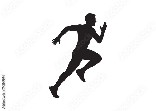 Vector art of silhouette of running man