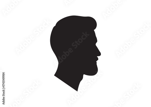 Vector art of silhouette of a mans head with beard vector