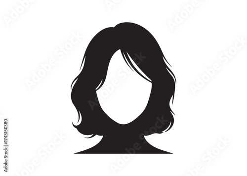 Vector art of black silhouette of a womans hairstyle