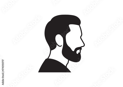 Vector art of bearded man profile vector illustration