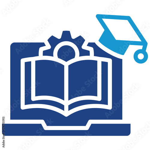 Learning Management glyph color icon