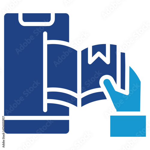E-Book glyph color icon