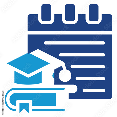 Academic Calendar glyph color icon