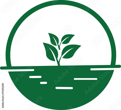 Green plant in a pot with leaves and sprout, a symbol of nature, growth, and ecology design concept