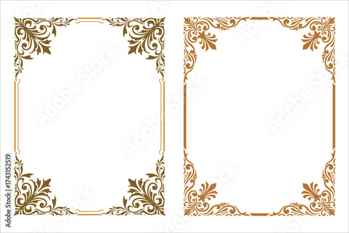 decorative corner frame set. square border frame border line greeting card invitation card product label