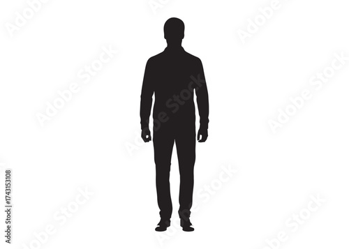 Vector art of silhouette of a man standing in full length