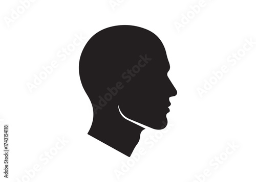 Vector art of silhouette of a mans head in profile