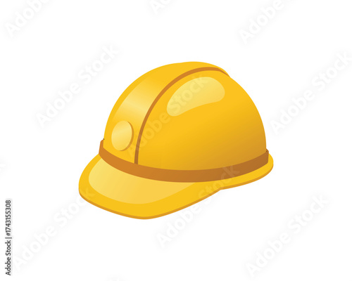 Bright yellow safety helmet symbolizing protection, construction, and workplace safety on a clean white background.