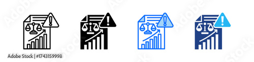 Legal Risk Icon Set Multiple Style Collection