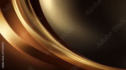 Abstract metallic gold and bronze curved background
