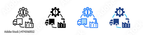 Supply Chain Risk Icon Set Multiple Style Collection