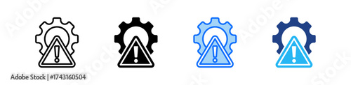 Technical Risk Icon Set Multiple Style Collection