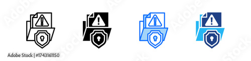 Security Breach Risk Icon Set Multiple Style Collection