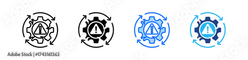 Supply Chain Disruption Risk Icon Set Multiple Style Collection