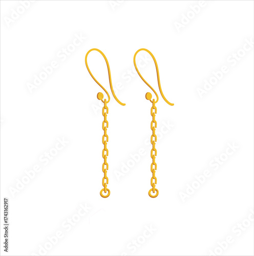 Elegant Jewelry Chain with Hook Clasp Isolated on White Background