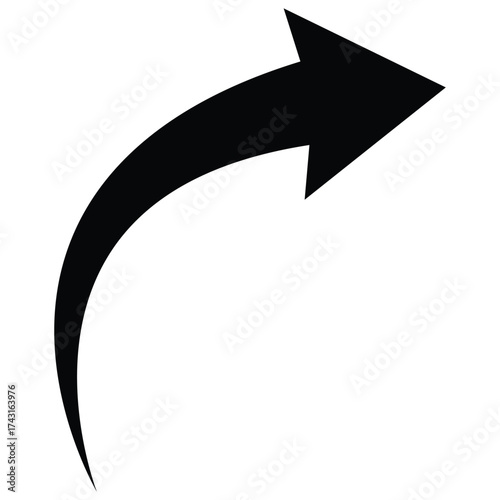 Long arrows icon. Long curved hand drawn arrow isolated. black curved arrow graph png file type for your apps, website, web, UI, logo, designs. eps 10