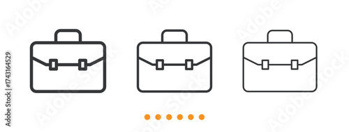 Briefcase icon. Thin line icon vector