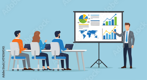 Business Presentation with Data Charts