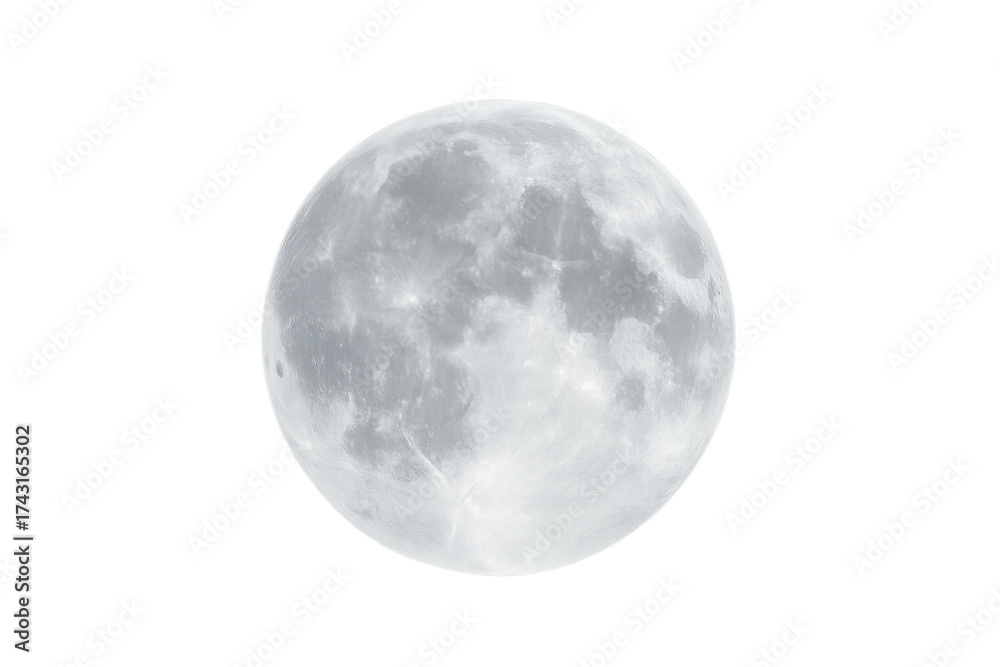 Naklejka premium Full moon illuminating dark night sky with craters