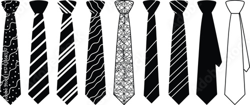 Neckties vector illustration set formal wear fashion accessories