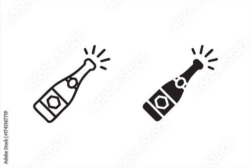 Celebration and party champagne pop vector illustration