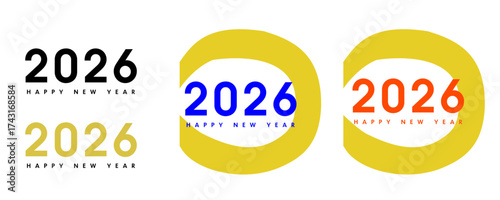2026_HAPPY NEW YEAR_馬蹄モチーフ,ロゴ：午年,干支_横レイアウト｜2026_HAPPY NEW YEAR_Horseshoe,Year of the Horse,Zodiac,logo_Horizontal Layout