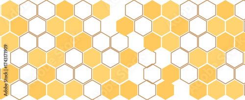 Beehive honey sign with hexagon grid cell isolated on white background vector