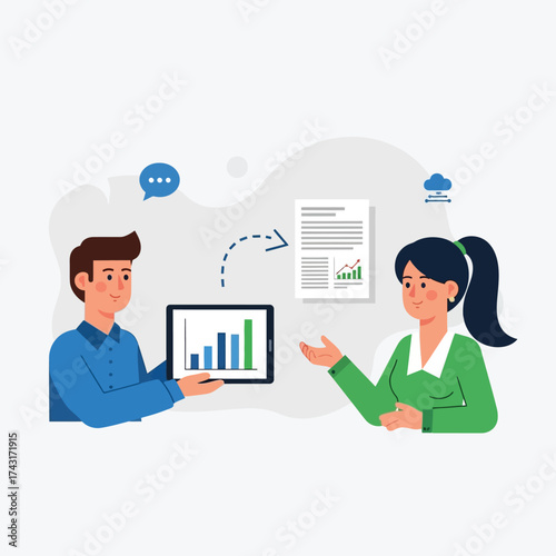 Brainstorming Meeting Flat Design