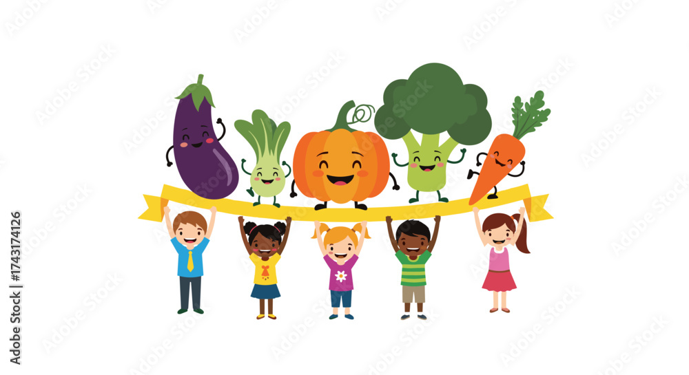 Fototapeta premium Healthy food choices for children promoting a balanced diet for a growing body and mind.