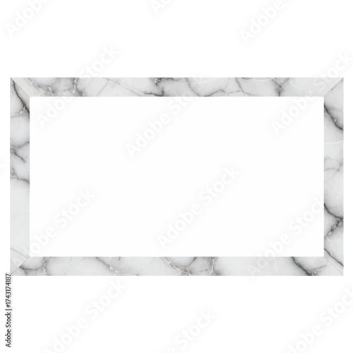 White Carrara Marble Frame.ai Vector with Gray Veining and Luxury Texture Border