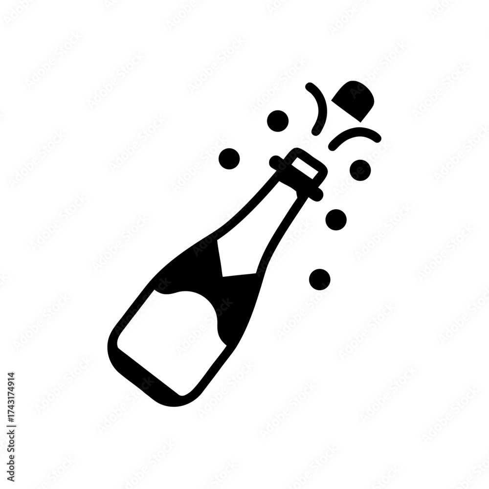 Φωτογραφία A champagne bottle with bubbles, symbol of luxury and celebration
