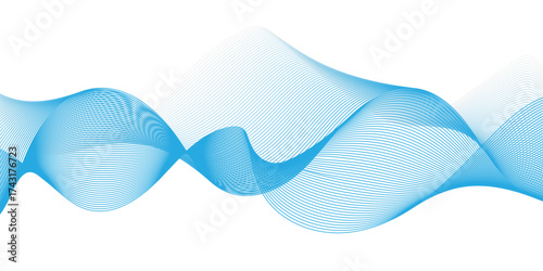 Glowing waveform frequency futuristic energy sound waves technology concept background. Abstract background wave line in vector business texture. Pattern line blend curve flow futuristic background.	

