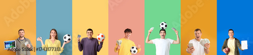 Set of people placing sport...