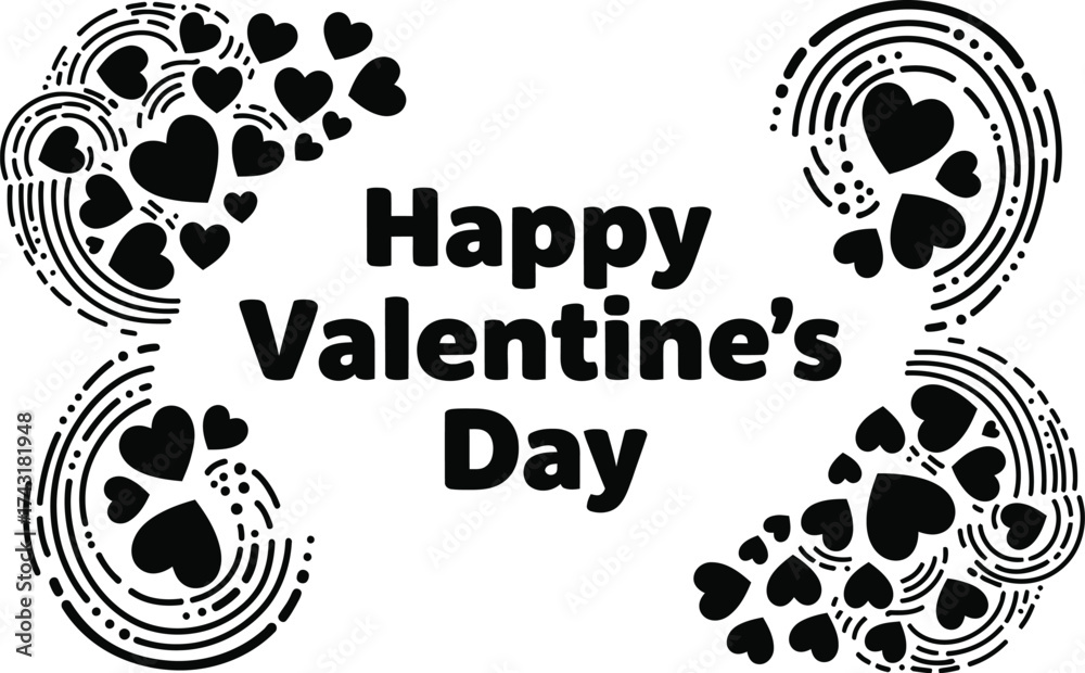 Obraz premium Happy valentine's day hearts vector graphic design template