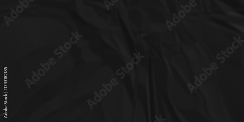 Black crumpled paper background texture pattern overlay. crinkled wrapper rumple wrinkled high resolution arts craft and Seamless black crumpled paper.	
