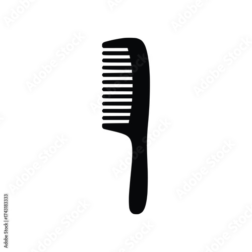 Wide Tooth Hair Comb Solid Glyph Icon