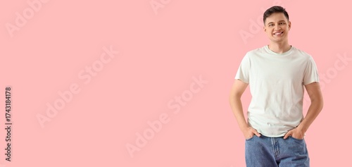 Young man in white t-shirt ...