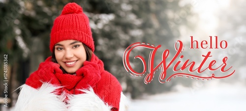 Beautiful woman in warm clo...