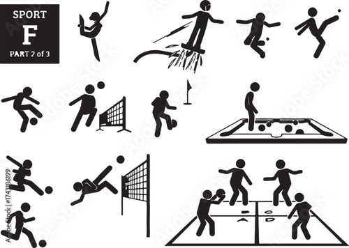 Sports Icons Part 2 Silhouettes of Athletes in Various Sports