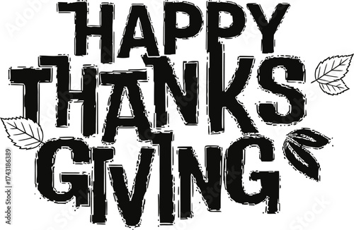 Get festive with this cheerful Happy Thanksgiving design, perfect for invitations and greetings to celebrate the autumn harvest season together