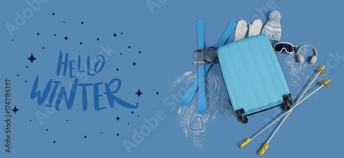 Suitcase with winter clothe...