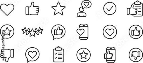 User feedback and rating icons like dislike