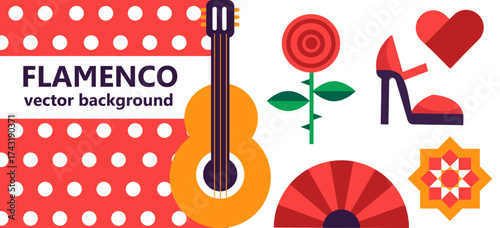 flamenco party  geometric vector  background