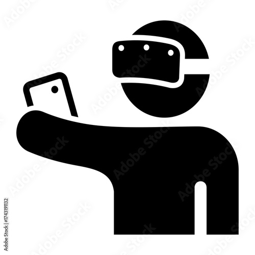 Metaverse technology concept. With VR virtual reality glasses on a black and white background.