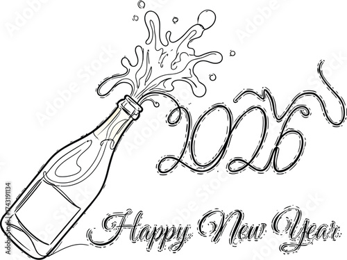 Celebrate the New Year with a stunning champagne toast and festive 2026 design, perfect for elegant invitations and vibrant holiday promotions